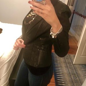 Black leather jacket - Size 8